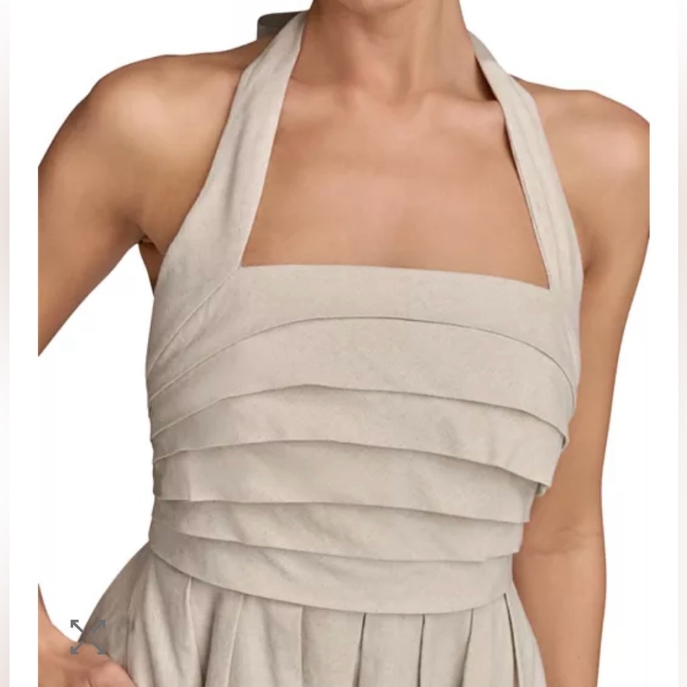 Donna Karan Cream Pleated Dress NWT